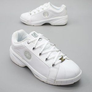 Converse Men's 7 Chuck Taylor All Star White Leather Walking Gym Shoes Sneakers